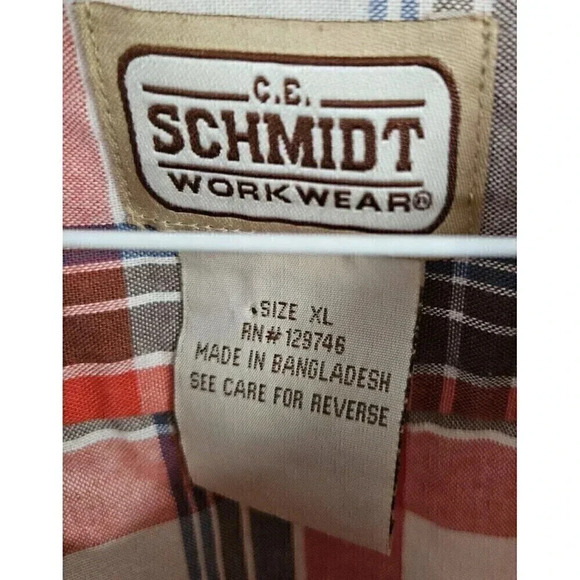 C.E. Schmidt Workwear© Collared Men's Short Sleeve Button Down Shirt XL Colorful - Picture 4 of 4